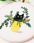 4 Pcs of Embroidery Starter Kit with Patterns and Instructions, DIY Adult Beginner Cross Stitch Kits, Including 2 Plastic Embroidery Rings, 1 Pair of Scissors, Colored Threads and Needles