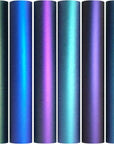 Chameleon Heat Transfer Vinyl Iron on HTV Compatible with Cricut Air & Expression Silhouette Cameo & Other Cutters. Assorted Gradient Change Color Pack of 12" X 12" Inch (6 X Sheets)