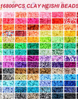 Clay Beads, 16800Pcs, 112 Colors, Polymer Heishi Beads, Clay Bead Bracelet Kit, Charm Set Jewelry Making