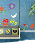60 Reusable Flower Stencils for Painting on Wood and Canvas Sunflower Leaf Rose Bee Bird Stencil Small Craft Stencils 3X3 Inch Paint Stencils for Crafts and Home Decor
