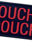 Ouch Pouch Embroidered Patch Tactical Moral Applique Fastener Hook & Loop Emblem, Red & Black