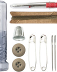 Outdoor Sewing Kit for Gear Repairs with Needles, Safety Pins, Buttons and Seam Ripper,Black