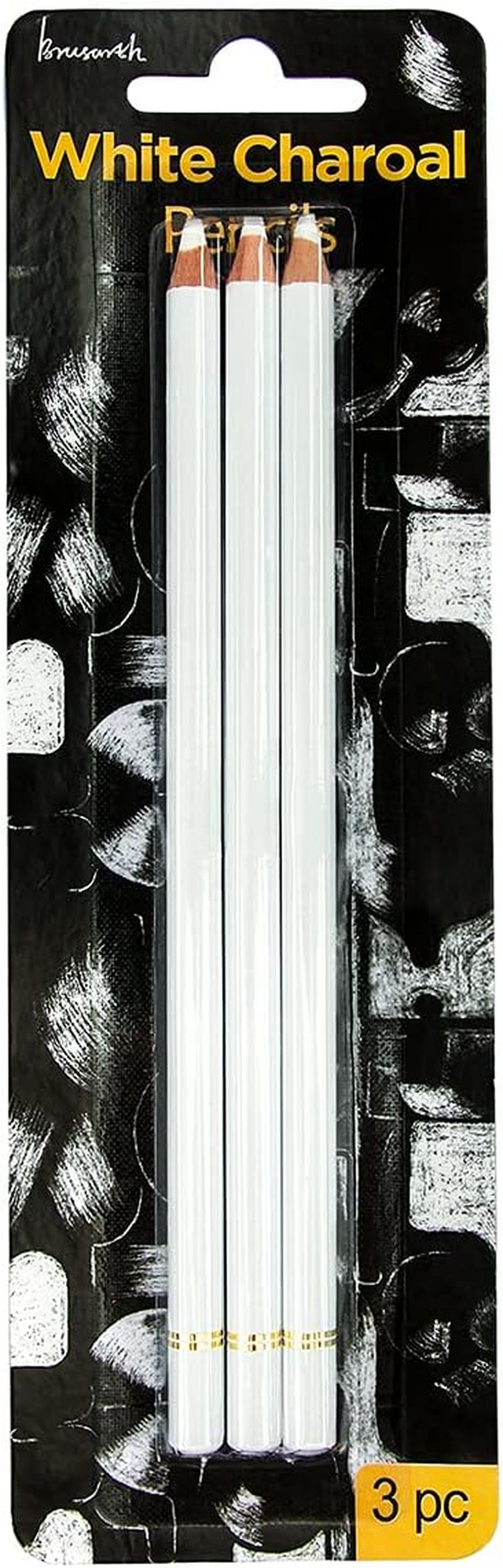 Professional White Charcoal Pencils Set -  3 Pieces Sketch Highlight White Pencils for Drawing, Sketching, Shading, Blending, White Chalk Pencils for Beginners & Artists