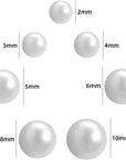5600 Pieces Half Pearl Beads for Crafting Flatback Crafts Pearls for Nail Art Craft DIY Scrapbooking Jewelry Making Makeup Phone Shoes White Pearls Gems Half round Flat Back Pearls (2/3/4/5/6/8/10Mm)