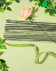 100 Pack Floral Wire 18 Gauge Crafts Wire Florist Wire Stems Diameter 0.05In Green Flower Wire for Flower Arrangement Supplies Crafts Bouquet Stem Wreath Making (14 Inch)