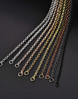 40 Packs 10 Colors Brass Necklace Chains 21 Inch Link Cable Chain Necklace with Lobster Clasps Bulk for Jewelry Making