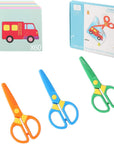 Plastic Safety Scissors, Toddlers Training Scissors, Pre-School Training Scissors and Offices Scissors Kids Paper-Cut (3Pcs &Paper Cutting)