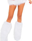 Women's Faux Fur Leg Warmers Furry Boots Cuffs Covers Solid Color Winter Warm Plush Leg Warmer