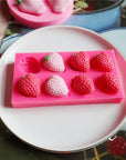 3Pcs/Set Strawberry Fondant Gumpaste Mold Silicone Chocolate Candy Mold for Cupcake Cake Decoration Handmade Soap Embeds Polymer Clay Resin Mold