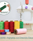 95Pcs Bobbins Sewing Thread Kits, 400 Yards per Sewing Thread Polyester Spools with Case 45 Colors Sewing Supplies, Prewound Bobbin for Brother Singer Janome Hand & Machine Sewing