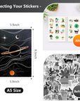 Reusable Sticker Book Collecting Album Sticker Storage Book for Adults 37 Sheets Release Paper Sticker Collection Book A5 Size Cute Sticker Keeper Holder (Planet)