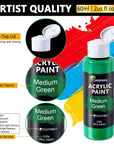 Acrylic Paint, 18 Colors Acrylic Paint Set, 2Oz/59Ml Bottles, Premium Acrylic Paints for Artists, Beginners and Adults on Canvas Rocks Wood Ceramic Fabric