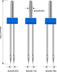 18 Pieces Sewing Machine Twin Needles Double Twin Needles Pins Twin Stretch Needles with Plastic Box, Automatic Needle Threader for Household Sewing Machine, 3 Mixed Sizes 2.0/90, 3.0/90, 4.0/90
