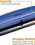 Office Premium 3 Hole Punch, 12 Sheet Capacity, Metal, Rubber Base, Easy-Clean Tray, Silver