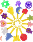 Paint Sponges for Kids,29 Pcs of Fun Paint Brushes for Toddlers.Coming with Sponge Brush, Flower Pattern Brush, Brush Set, Long Sleeve Waterproof Apron with 3 Roomy Pockets