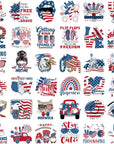 36 Pcs Patriotic Iron on Transfers 4Th of July Iron on Decals Patches Independent Day Western Heat Transfers Vinyl Decals for Clothes Bag Covers DIY Decorations