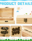 Unfinished Wooden Box with Hinged Lid Wood Small Craft Unpainted Box Jewelry Keepsake Rectangle Box Treasure Gift Storage Box for DIY Craft Home Storage Art Project, 6 X 4 X 2 Inch(18)