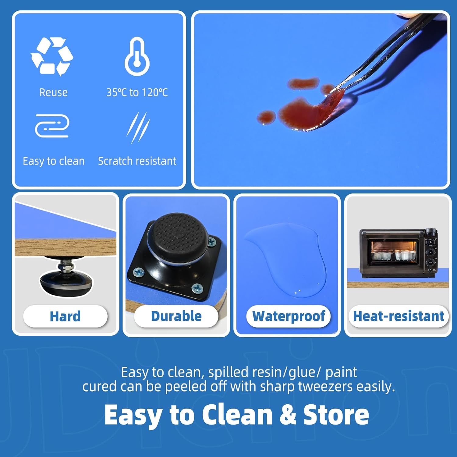 Resin Leveling Table for Epoxy Resin & Art Work,16''X 12'' Adjustable Self Leveling Epoxy Resin Accessories, Resin Supplies, Acrylic Pouring Tool, Multipurpose Resin Leveling Board