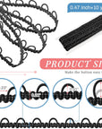 10 Yards Gimp Braid Trim with Elastic Button Loop Bridal Button Loops Dress Zipper Extender Upholstery Trim Sewing Trim Embellishment for Wedding Costume DIY Crafts Jewelry Home Decor (Black)