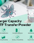 DTF Transfer Flim Powder Kit, 20Pcs DTF Film for DTF Sublimation Printer,17.6Oz/500G White Digital Hot Melt Adhesive DTF Powder,Washable & Durable DTF Transfer Starter Kit for T-Shirt,Gifts