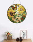 5D Sunflower Butterfly Diamond Painting Kits for Adults Hanging Sign Wall Art Sign Diamond Art Suncatcher Hanging Ornament Home Garden Wall Door Hanging Painting Kits, Yellow