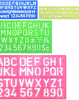 Alphabet Stencils Set of 4 Plastic Letter Stencil Assorted Sizes Number Ruler for Learning, Painting, Scrapbooking