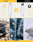Safety Pins, 150 PCS Safety Pins Assorted, 3 Different Sizes Silver Safety Pins Bulk, Small Safety Pins, Large Safety Pins Heavy Duty for Clothes, Sewing, Craft