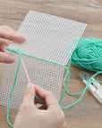 39Pcs Mesh Plastic Canvas Sheets Kit Including 15 Pieces Clear Plastic Canvas, 12 Color Acrylic Yarn and Embroidery Tools for Embroidery Plastic Canvas Craft