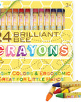 , Brilliant Bee Crayons, Bright and Vivid Triangular Crayon - Set of 24