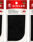 Iron-On Patches for Clothing Repair, 5-Inch by 5-Inch, 2 per Package, Black (3 Pack)