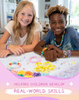Kawaii Pony Beads Kit, Rainbow Kandi Beads and 1200Pcs Square Colorful Letter Beads, 32 Colors Plastic Craft Beads Bulk for Bracelets with 10 Beads Pipe Cleaners (Fashion Week)