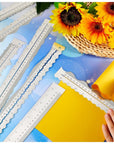 7 Pcs Metal Paper Tearing Ruler Deckle Edge Ruler Craft Ruler Stainless Steel Paper Cut Tool 12 Inch Irregular Edges Ruler Measurements Tool with 2 Watercolor Pen for Craft School Scrapbook
