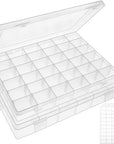 36 Grids Clear Plastic Organizer Box with Adjustable Compartment Dividers, Jewlery Storage Bead Organizer Rock Collection Box for Fishing Tackles Washi Tapes Threads