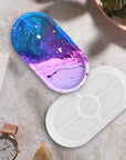 2 Pieces DIY Tray Silicone Resin Mold - Oval Jewelry Making Molds, Clear Epoxy Resin Casting Mold for DIY Jewelry Container Ring Trinket Storage Plate Mould with Resin, Handmade Soap Etc
