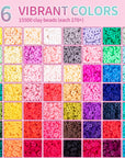 Clay Bead Bracelet Kit -16300Pcs Clay Beads Kit, 56 Colors Clay Beads Bracelet Making Kit, Polymer Clay Bead Bracelet Kit, Crafts Kit for Teen Girls, Mother'S Day Brithday Gifts