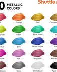 Metallic Acrylic Paint Set, 20 Colors Metallic Paint in Bottles (60Ml, 2Oz) with 10 Brushes and 1 Palette, Rich Pigments, Non-Toxic for Artists, Beginners on Rocks Crafts Canvaswood Fabric