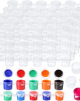 100 Strips 600 Pots Empty Paint Strips Paint Cup Pots Mini Strips Clear Plastic Storage Containers Art Painting Craft Supplies for Classrooms Schools Paintings Art Festivals (3 Ml/ 0.1 Oz)