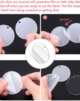 Acrylic Keychain Blanks, 50Pcs Clear Keychains for Vinyl, Transparent Circle Discs Blanks Bulk DIY Keychain, Crafting and Vinyl Projects