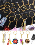 Keychain Rings Kit for Crafts Gold,  Includes 100Pcs Split Key Ring with Chain, 100Pcs Jump Rings and 100Pcs Screw Eye Pins for Resin Keychain Making