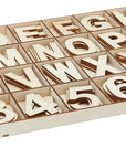 Unfinished Wooden Letters and Numbers, Storage Tray, 2 Inch Alphabet (144 Pieces)