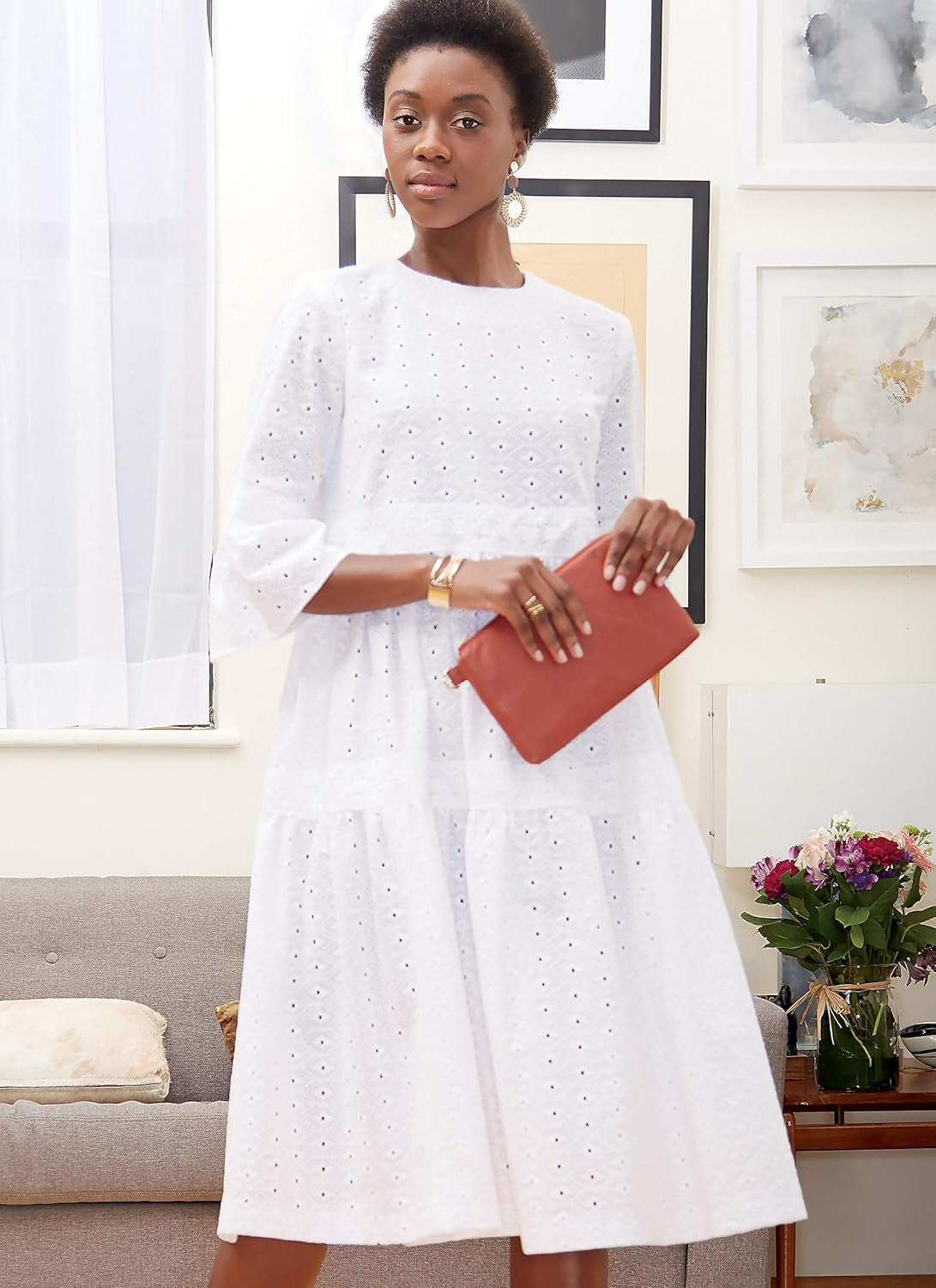 Patterns  Women'S Knee Length Pleated Dress, Sizes 6-14 Sewing Pattern, White