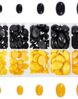 180Pcs 5 Sizes Nose Eyes Cabochons Flat Eyes Plastic Oval Nose 8~18Mm Animal Craft Nose Eyes Flatback Animal Nose for Amigurumi Bear Teddy Puppet Animal Stuffed DIY Making