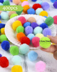400 Pieces 1 Inch 20 Colors Pompoms Arts and Crafts Pom Poms Balls for Hobby Supplies and Creative Craft DIY Material