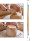 8 Pcs Ceramic Clay Tools Set, Wooden Clay Wax Pottery Sculpting Modeling Tool Kits Pottery Smoothing Cleaning Carving Shaping Cutting Tools