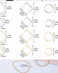 96Pcs Earring Hoop Jewelry Making, Hypoallergenic Teardrop Square round Silver Gold Earrings Beading Hoop Bulk for DIY Crafts Accessories Supplies