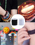 Stretchy Bracelet String, 2 Rolls 1.5 Mm Elastic String Cord for Bracelets,Jewelry Making, Necklaces, Beading and Crafts (Black&White)