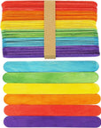 100 Pcs Colorful 6 Inch Jumbo Popsicle Sticks for Crafts, Popsicle Stick, Tongue Depressors Wood,Wax Stick,Craft Sticks, Stir Sticks,Wooden Sticks for Crafts,Wide Popsicle Sticks Bulk,Ice Cream Sticks