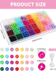 Pearl Beads, 2240Pcs Round, 32 Colors, Plastic, for Bracelets Making, Jewelry Crafting