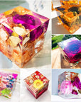 8Pcs Large Square Resin Molds Silicone, Upgraded Cube Silicone Molds for Resin Casting with Wooden Support, Square Epoxy Resin Molds for Home Decor, Flowers Preservation