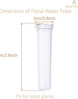 Floral Water Tubes 2.8 Inch Plastic Water Tubes for Floral Flower Vials with Caps for Flower Arrangement Decoration (Clear, 20 Pcs)